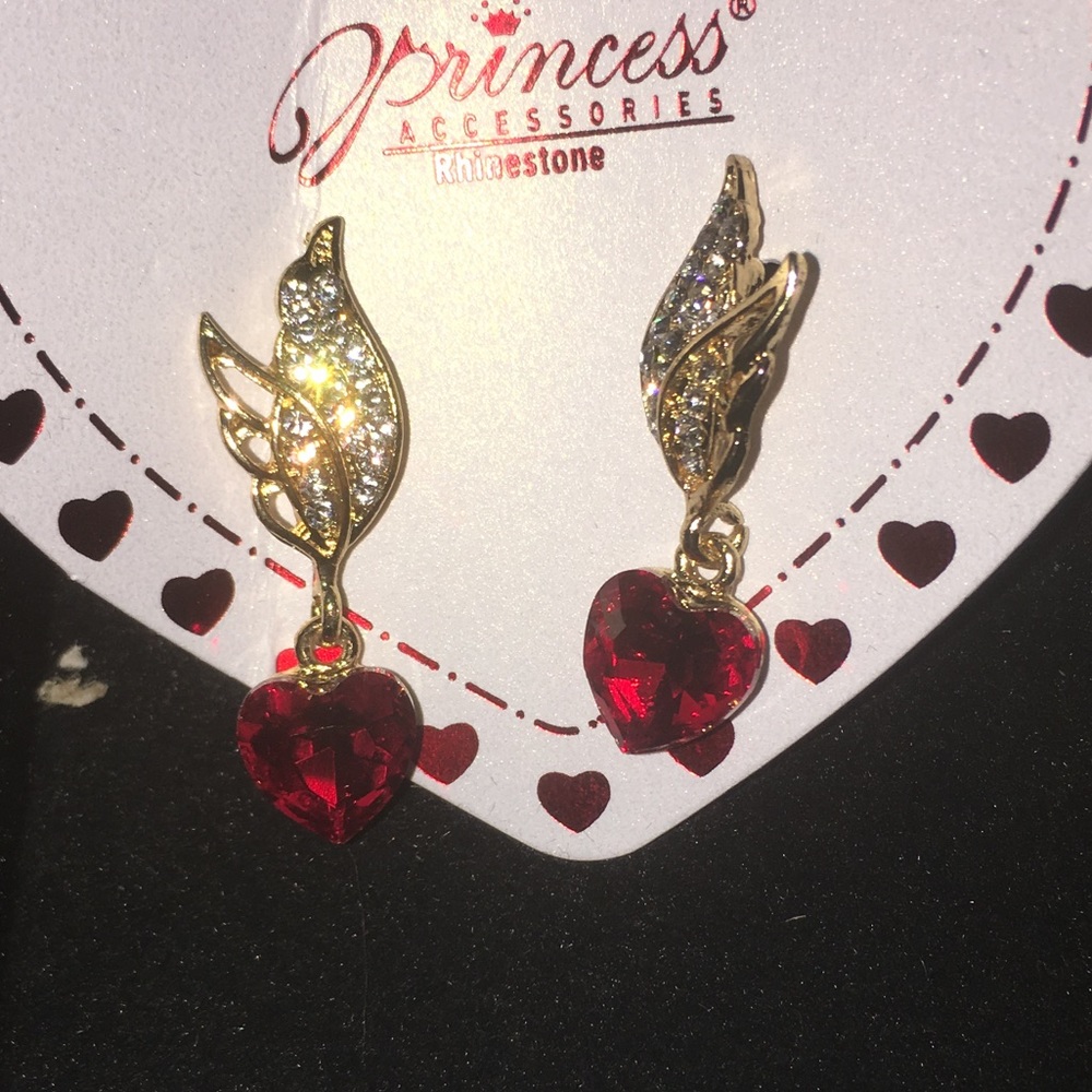 Ruby Angel Wing Earrings